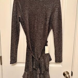 NWT! Black and Gold Long-sleeve Dress